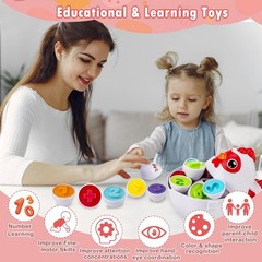 Easter Egg Matching Game, 24-Piece Easter Basket Stuffers for Kids, Color Sha…