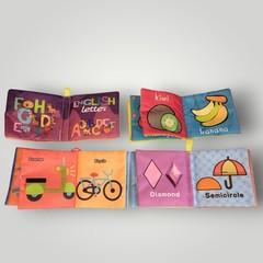 4 Cloth Baby Toddler Soft Books Fruits Vehicles Graphics Cognition Alphabet