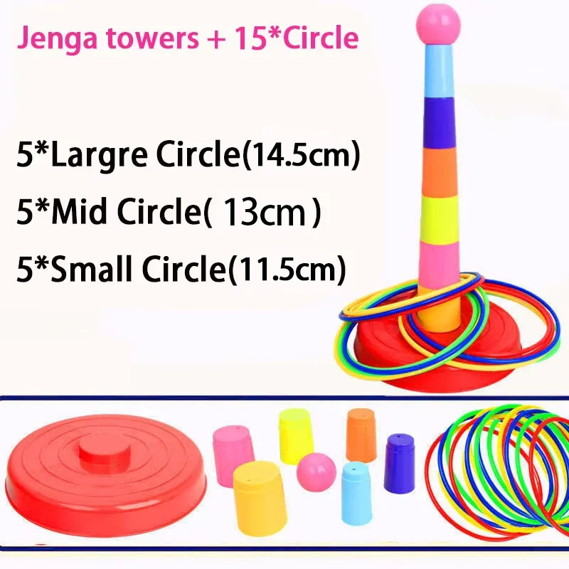 Children Throw Circle Game Ferrule Stacked Toys Fun Indoor Outdoor Parent-Child