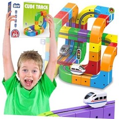 Electric Train Set Flexible Race Track Toys for 3 4 5 6 7 8 Starter Set(89pcs)