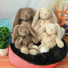 soft bowknot rabbit big ears lovely cartoon animal stuffed doll birthday gift