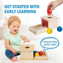 Wooden Toy for 6-12 Month Baby 3 Balls,Sorting and Stacking Colorful Learning Ed