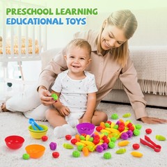 Counting Vegetables Matching Games Sensory Toys with Sorting Bowls Preschool
