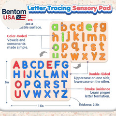 Sensory Silicone Letter Tracing Pad: Double-Sided Textured Sensory Toys for Lear