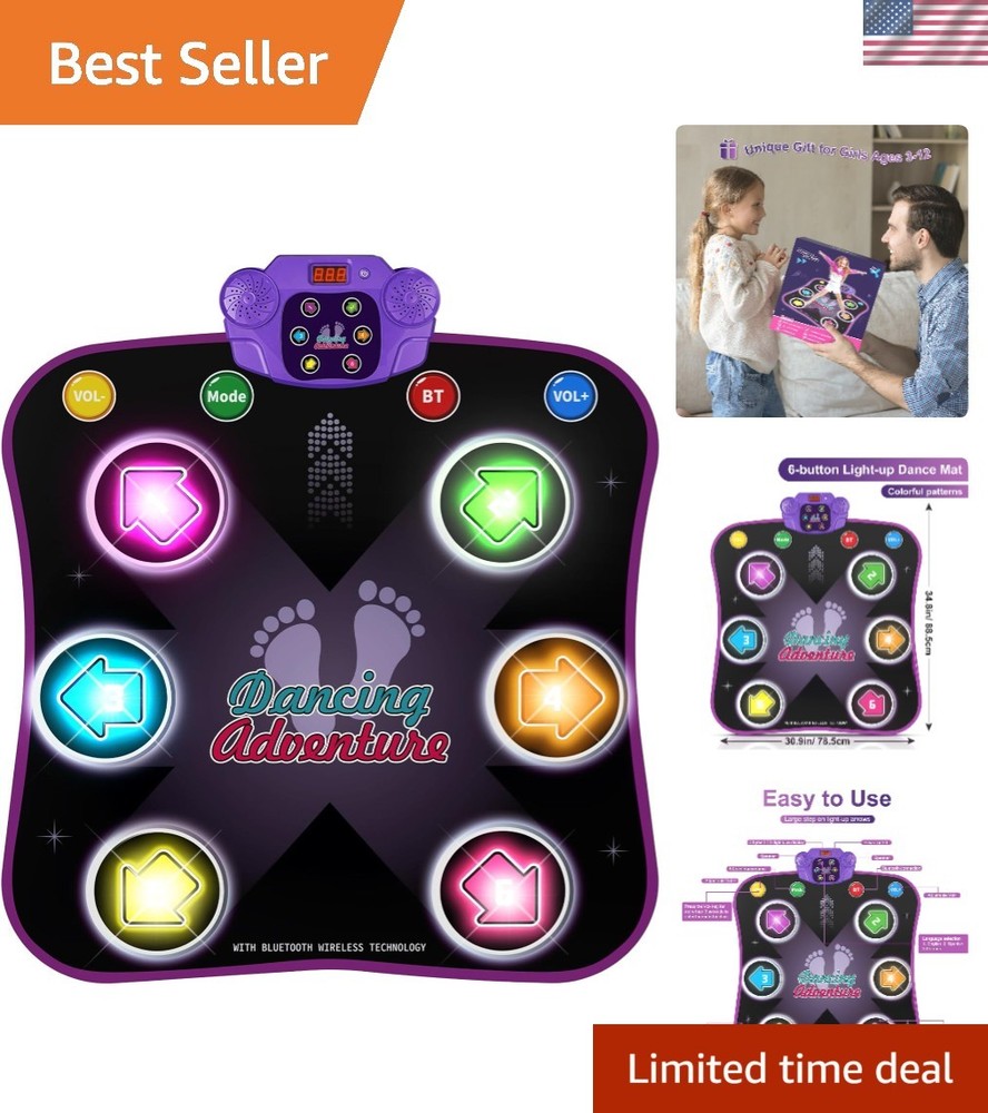 Wireless Electronic Dance Pad for Kids – Light-Up Fun & Motor Skill Development