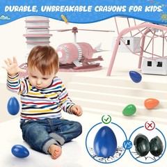 Tencoz 9 Colors Egg Crayons for Kids 3+, Easy to Hold Non Toxic Washable Safe…
