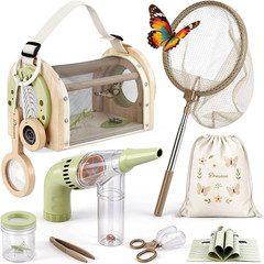 Wooden Kids Bug Catching Kit, 11 Pcs Outdoor Toys for Kids Ages 4-8 | STEM Educ