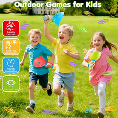 Outdoor Toys for Kids Ages 4-8, 3 Packs Flying Catching Game, outside Manual Cap