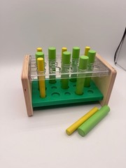 Lovevery Wooden Posting Stand with Pegs from The Companion Play Kit