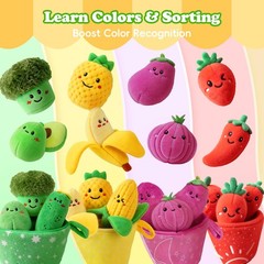 Baby Toys 6–12 Months, 16PCS My First Fruit Vegetable Sensory Toys for Babies…