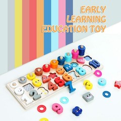 Wooden Montessori Toys for Kids, Toddler Number Puzzles Sorter Counting Shape…