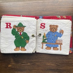 ABC Bear Alphabet Cloth Book Occupations Soft Washable Baby Toddler Handmade
