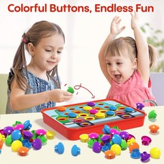 AMOSTING Button Art Toy – Educational 22 cm x 30 x 4.5 cm, multicolored