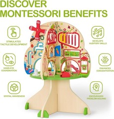 Monläurd Wooden Tree Activity Center Montessori Sensory