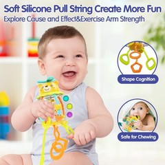 Montessori Teething Toys for 1 Year Old, Sensory Pull String Baby Gift