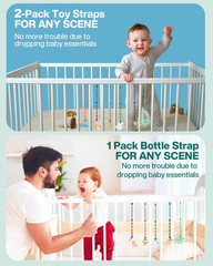Littlehugs Toy Straps for Baby, Adjustable Toy Holder for Stroller Accessories,