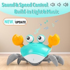 Crawling Baby Toy, Dancing Walking Tummy Time Toys for Infant 3-12 Crab Green