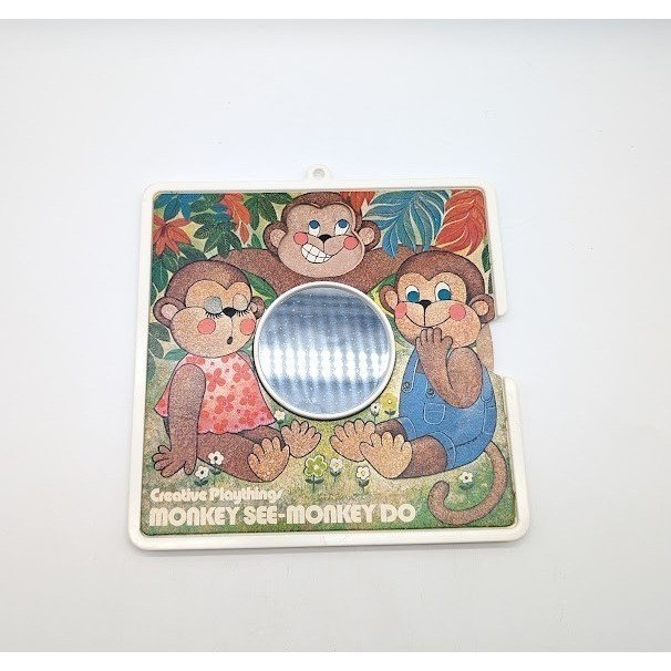 Vtg Creative Playthings Monkey See Monkey Do Mirror Toy Therapy Emotions Express