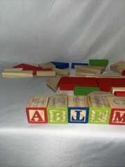 First learning wooden city Building blocks kids children toddler toys / 60 PCS