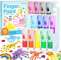 Bright 15-Color Non-Toxic Finger Paint Set – Perfect for Toddlers’ Arts & Crafts