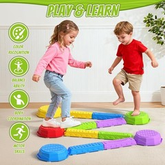 Balance Beams Stepping Stones for Kids, Obstacle Courses Sensory Toys for Tod…