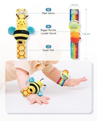 NEW Infinno Newborn Baby Wrist Rattle Socks & Foot Finder Set Perfect Baby Toys