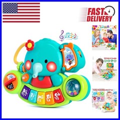 Cute Elephant Light-Up Piano Toy for Infants 6-12 – Musical Learning Fun