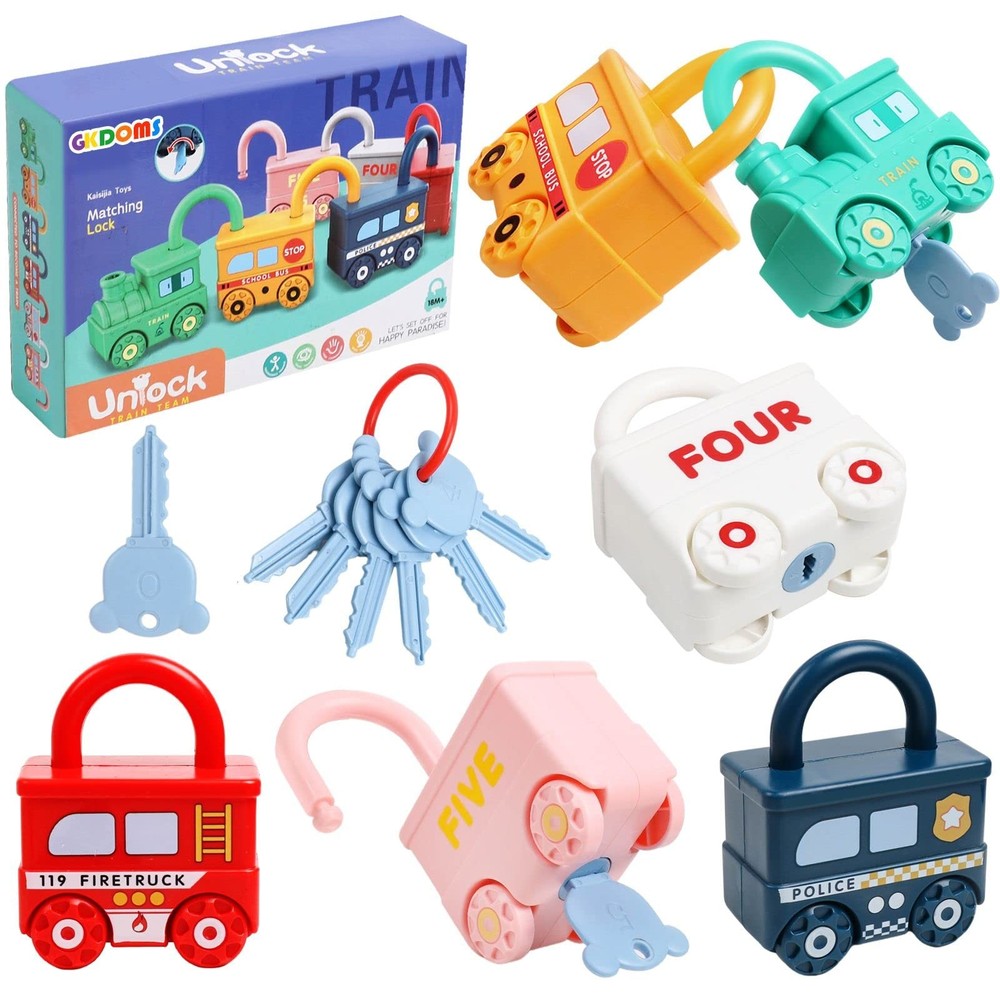 Montessori Learning Toys Sorting & Matching Locks and Keys Toddlers Sensory C…