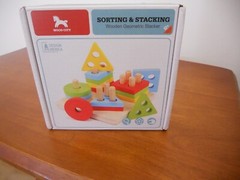 WOOD CITY Wooden Sorting Stacking Toys for Toddlers, Educational Shape Color’s