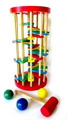 Montessori Wood Tower Ball Toy, Children’s Brain Development & Hand Coordination