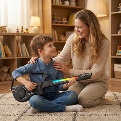 Stringless Guitar, Multi-Functional Electronic Guitar Toy Set, Musical Toy wi…