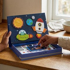 Magnetic Space Puzzle Box for Kids Wooden Montessori Learning Toy Set