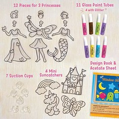 | Suncatcher Kit | Arts and Crafts for Kids Ages 8-12 | Princess Window Art