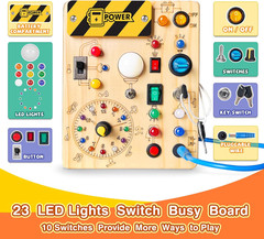 Grarain Busy Board for Toddlers Montessori Educational Toy for 1-3 Year Old Kids