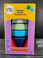 Gigglescape Wooden Rocket Stacking Toy 8-Piece Set For Ages 18+ Months