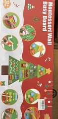 YHHYTOY Montessori Wall Busy Board Activity Center Christmas Santa Gingerbread