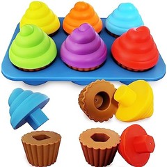 Cupcake Toy Toddler Learning Colors and Shape-Shape Medium, Rainbow
