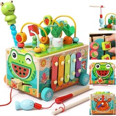 Grinnie Frog Bead Maze Farm Car, Kids Toy, Montessori Ages 12-18 Months New