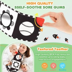 High Contrast Baby Toys for Newborn, Tummy Time Small, Black and White