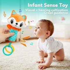 Baby Fox Stuffed Animal Baby Security Blanket & Hand Animal Plush Snuggle Toy