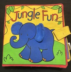 Jungle Fun Baby Gund Cloth Book Elephant Lion Hippo Monkey Giraffe Tiger Gator