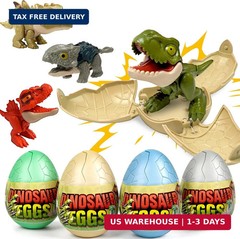4 Pack Hatching Dinosaur Eggs for Kids Boys, Travel Toys Essentials for Toddlers