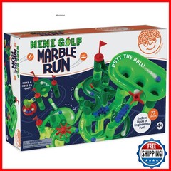 MindWare Marble Run Mini Golf – 75 Track Pieces, 20 Marbles – Ages 4-8