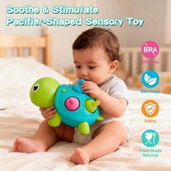 Baby Crawling Turtle Toy 6 9 12 18 Months, Infant Tummy Time Sensory Musical Tee