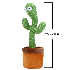 Dancing Cactus Repeat Talk Sing Glow Interactive Plush Toy for Kids.