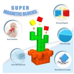 Belle Baby Magnetic Blocks STEAM Infant Kids Toy 3.5cm Square Wheel Triangle