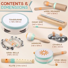 Baby Musical Instruments – Montessori Musical Toys for Toddlers 1-3, Wooden P…