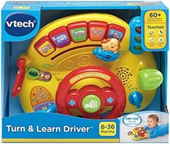 VTech Turn and Learn Driver – Interactive Steering Wheel Toddler Yellow