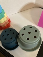 Montessori BPA free Silicone Baby Stacking Cups Rainbow Tower El Bebe New