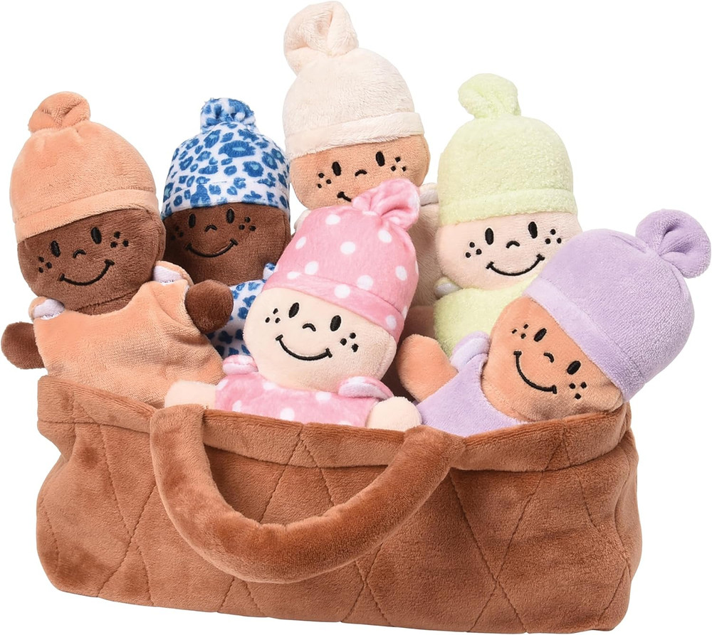 Creative Minds Basket of Babies Soft Baby Dolls, Sensory Toys, Multicultural, Di